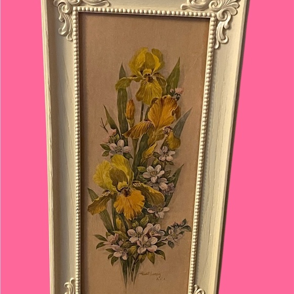 Floral Art Print in Ornate Frame - Picture 2 of 6